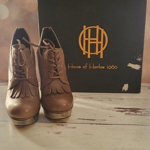 House of Harlow 1960 Antelope (Light Brown) Nelly Kiltie Boots/Booties Size 37.5